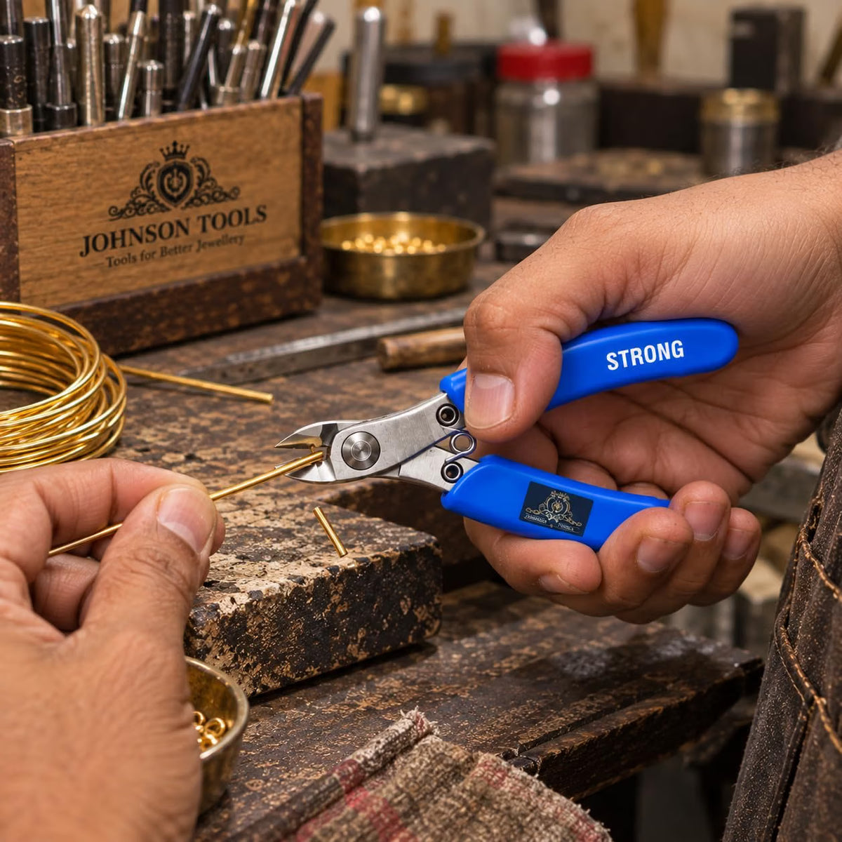 Johnson Tools Original Strong Stainless Steel Diagonal Cutter, Nipper, Plier (blue handle, Size-110mm)