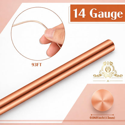 Johnson Tools Pure Shiny Bare Copper Wire of 14 Gauge (2.30 mm) for Jewellery Making, Beading Wire, Craft Work, Earthing, Flower Making, Hobby Crafts and School Crafts Project (5.15 meters approx)