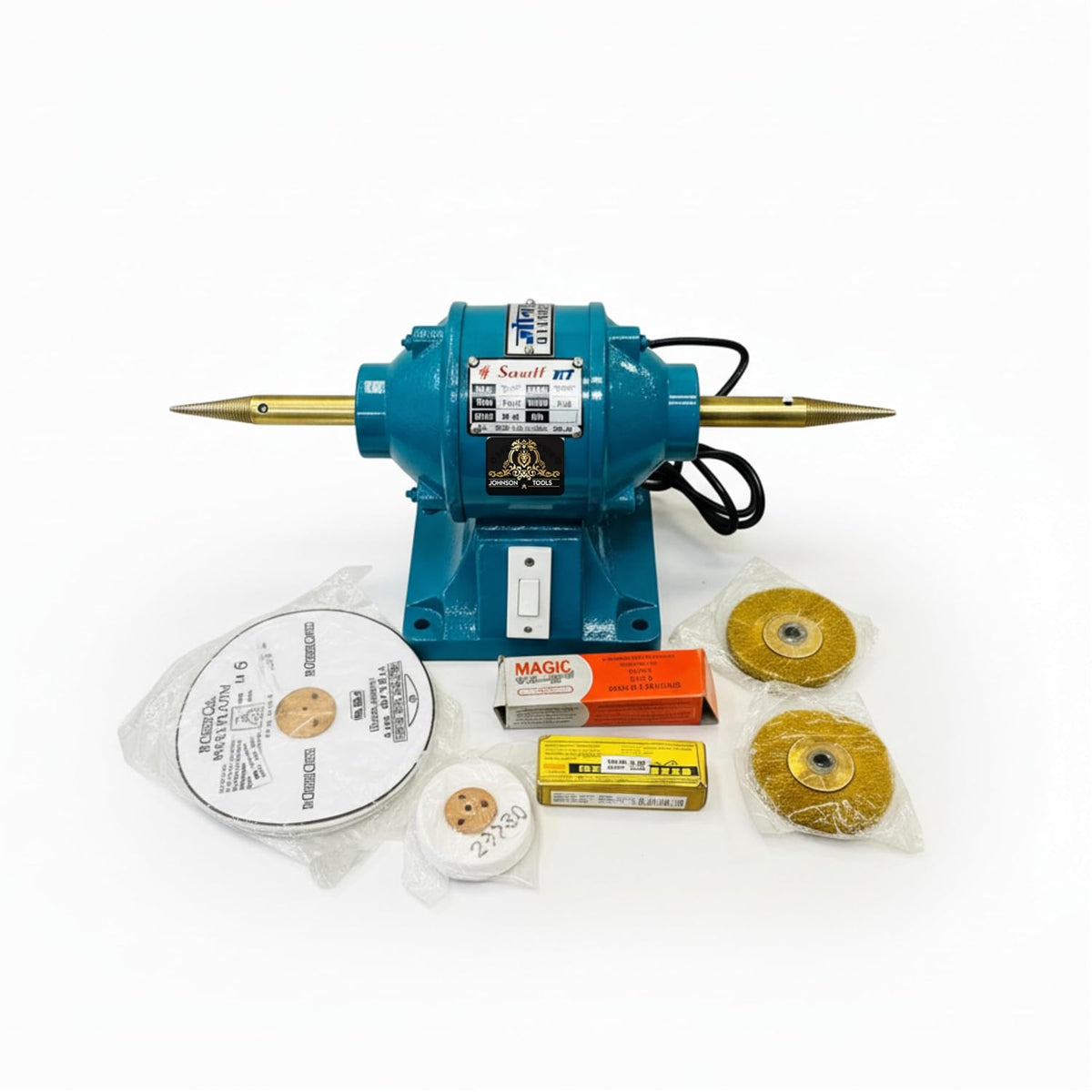 Johnson Tools Polisher Motor Buff Machine/Polish Motor of 0.12 HP For Gold and Silver Jewelry Polishing