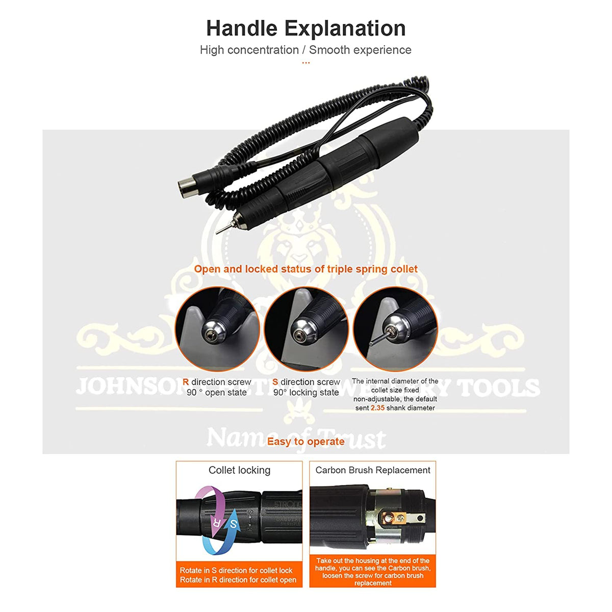 Johnson Tools Saeshin Dental Strong 204 Micro Motor 102l Polishing Handpiece 220v Wb Provided