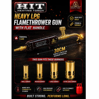 Johnson Tools HIT 30Cm Heavy LPG flamethrower Gun with Flat Handle (Only Torch)