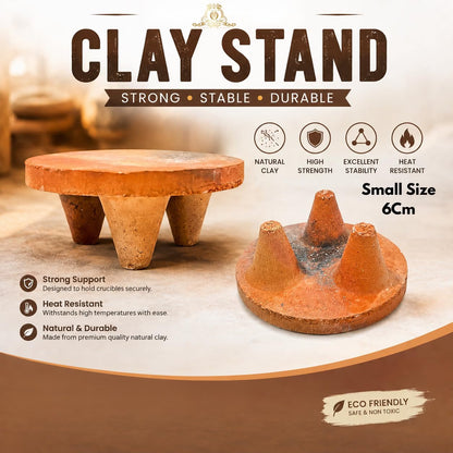 Johnson Tools Clay Stand/Desi Mitti Stand for All Type of Industrial Crucibles (Pack of 5) (Small (6 cm))