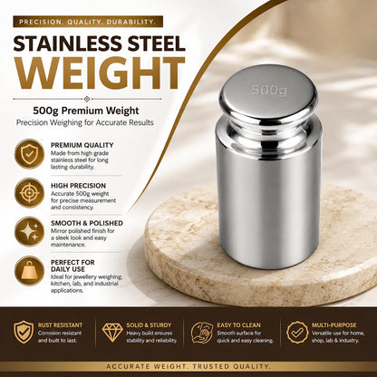 Johnson Tools 500WGT Iron Calibration Weight Scale with Chrome Finish for Scale Calibratios, Item Weighting
