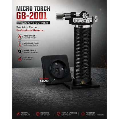 Johnson Tools Portable Gas Micro Torch Gun (refillable) with self ignition switch for gold or silver brazzing, soldering lighter tool (Without Gas) (Lighter)