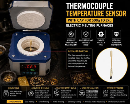 Johnson Tools Long Thermo Cuple Sensor for Italian Model Electronic Melting Furnaces (With Cap)