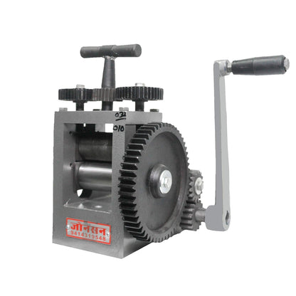 Johnson Tools Changable Roller 3" Chapai/Chex/Line Design Rolling Mill Machine for Meena Works, Jewelers and Metalsmiths
