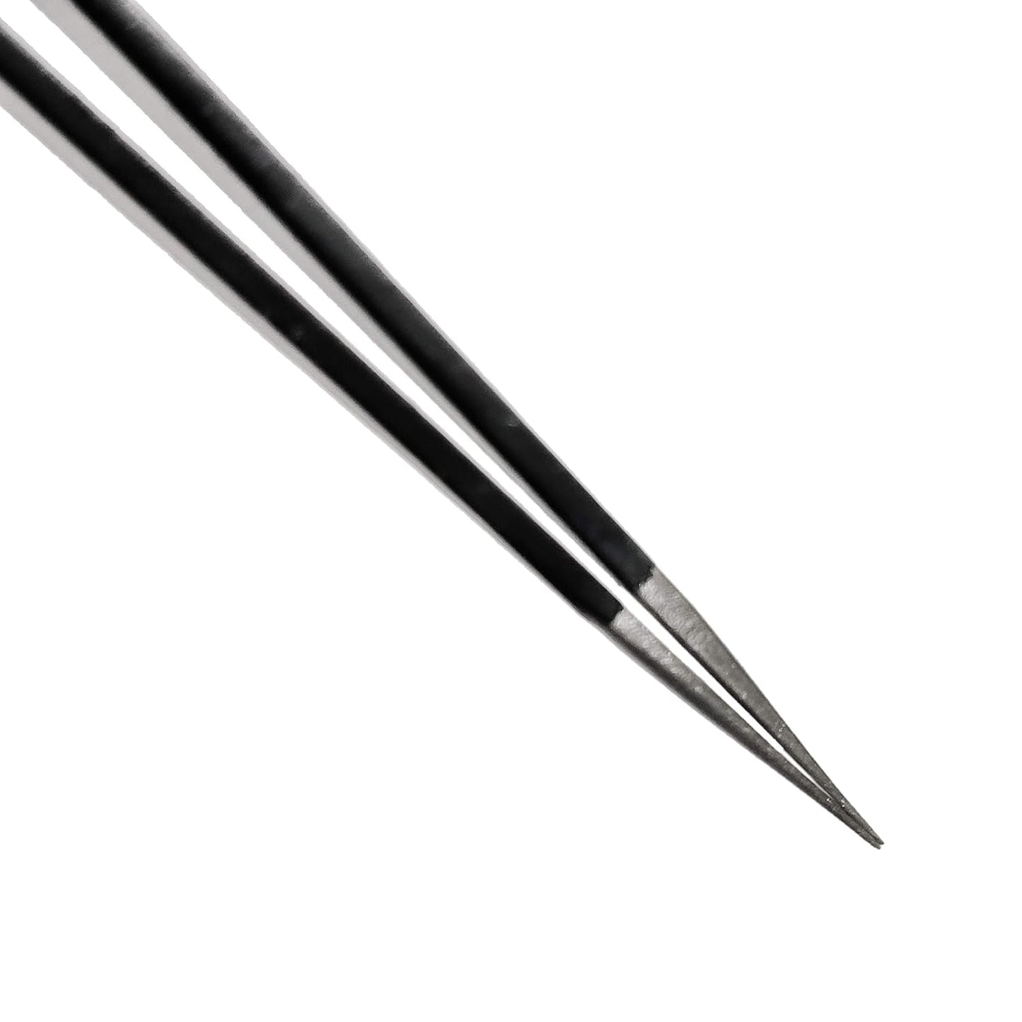 Johnson Tools Straight Tips Stainless Steel Powder Coated Tweezers for Mobile/Gadget/Laptop and Jewelry Repair (Color - black, Set of 10 Pieces)
