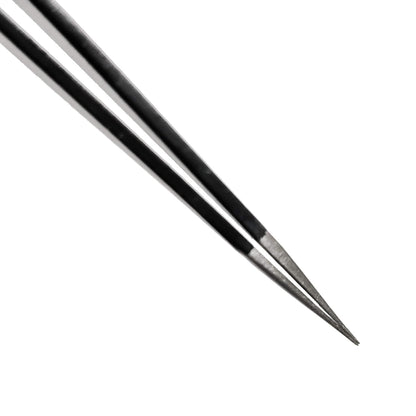 Johnson Tools Straight Tips Stainless Steel Powder Coated Tweezers for Mobile/Gadget/Laptop and Jewelry Repair (Color - black, Set of 10 Pieces)