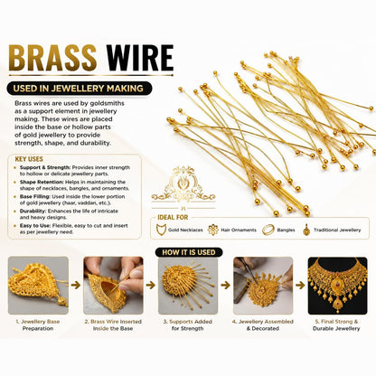 Johnson Tools Round Headed Ball Pins (Brass) for Jewellery Making and Beading