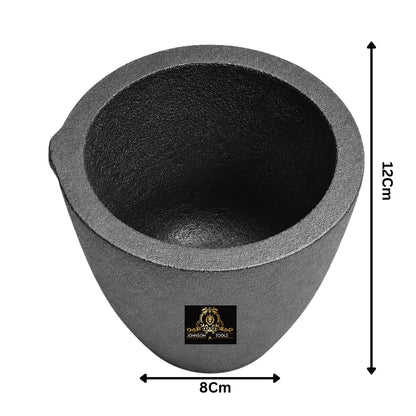 Johnson Tools Clay Graphite Crucible Pot 2no (3kg Capacity) for High Temperature Melting, Casting Refining Gold, Silver, Copper, Brass and Aluminium Metal - Electric or Gas Furnace