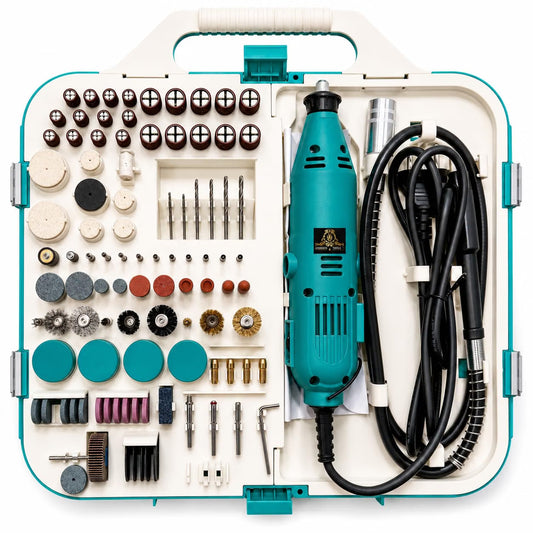 Johnson Tools Mini Rotary Drill Grinder All in One Set with 138 Pieces kit for Jewellery Art n Craft DIY Working Tool
