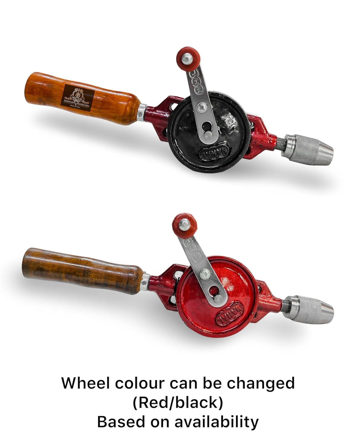 Johnson Tools Nahal 1/4'' Hand Drill Machine with Wooden Handle (Color - Red, Size - 6mm)