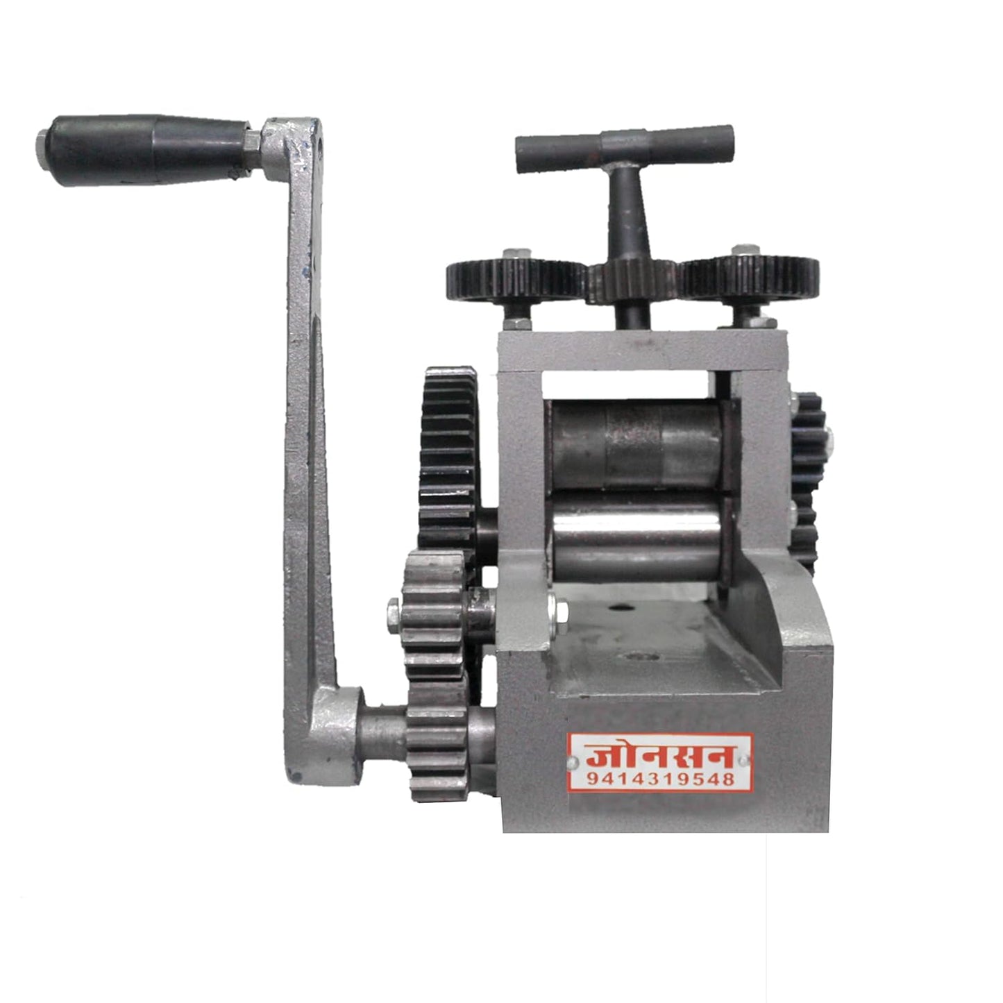 Johnson Tools Changable Roller 3" Chapai/Chex/Line Design Rolling Mill Machine for Meena Works, Jewelers and Metalsmiths
