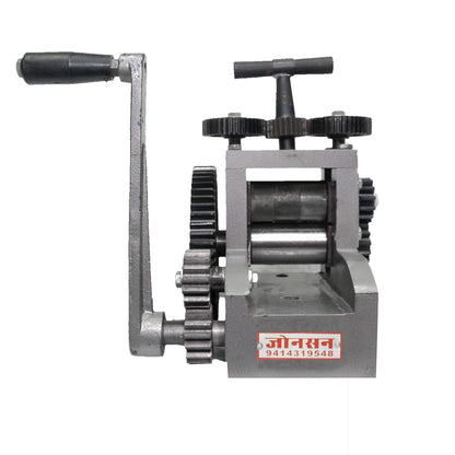 Johnson Tools Changable Roller 3" Chapai/Chex/Line Design Rolling Mill Machine for Meena Works, Jewelers and Metalsmiths