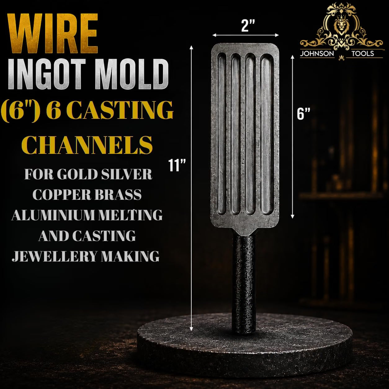 Johnson Tools Casting Sefar Wire Strip Ring Ingot Mold /Dhali reja/Dhalni 6 Sizes for Melting Casting Gold Silver Copper Aluminum Brass (Size - 6")