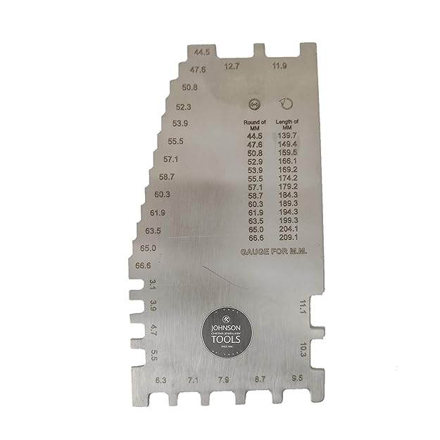 Johnson Tools ajanta Stainless Steel Handy Bangle Sizer/Gauge/Bracelet Sizer/Gauge in Inches/Metric/Aani For Measuring Bangle size or Thickness