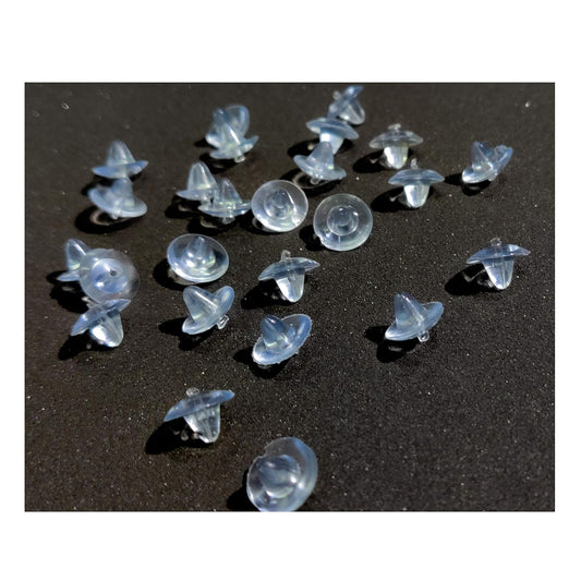 Johnson Tools 200 Pieces of Clear Bluish Silicone Bullet Back Stoppers/push buttons/Findings Stud Earring Plugs For Gold And Silver Earrings
