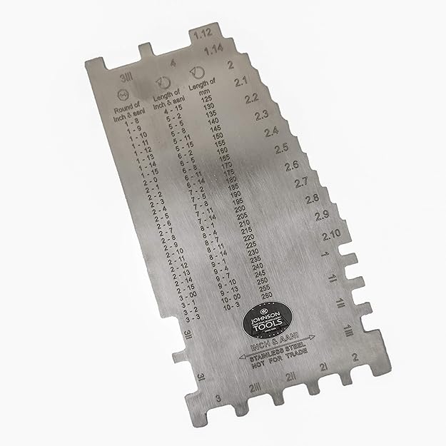 Johnson Tools ajanta Stainless Steel Handy Bangle Sizer/Gauge/Bracelet Sizer/Gauge in Inches/Metric/Aani For Measuring Bangle size or Thickness