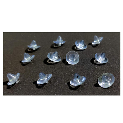 Johnson Tools 200 Pieces of Clear Bluish Silicone Bullet Back Stoppers/push buttons/Findings Stud Earring Plugs For Gold And Silver Earrings
