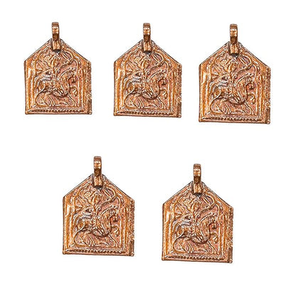 Johnson Tools Baba Ramdev God (Ghora Savari) Copper Pendant (Ful) in Rajasthani Design For Male and Female (Pack of 5 pcs)