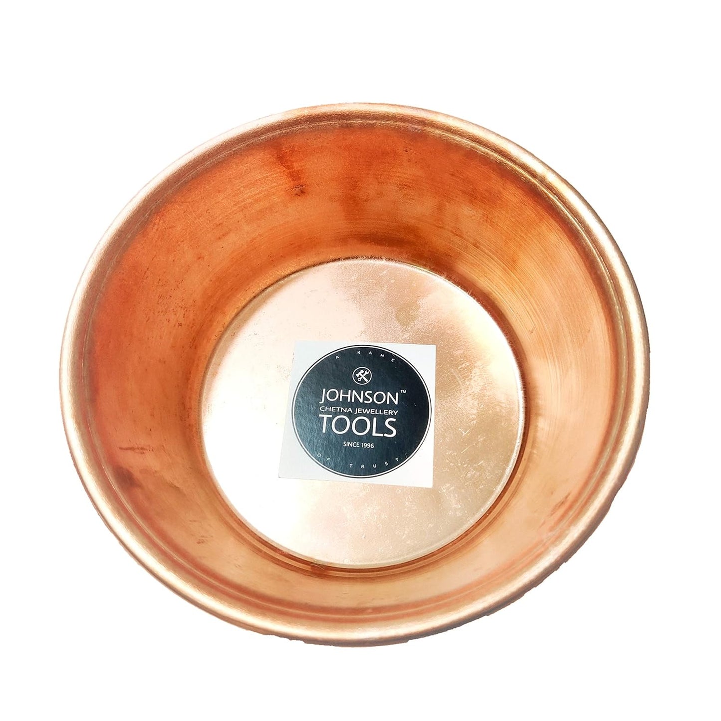 JOHNSON TOOLS Pure Shiny Handmade Plane Copper Bowl for Jewellery Works/Food Service Works/ayurveda and Much More (Capacity - 500gm)