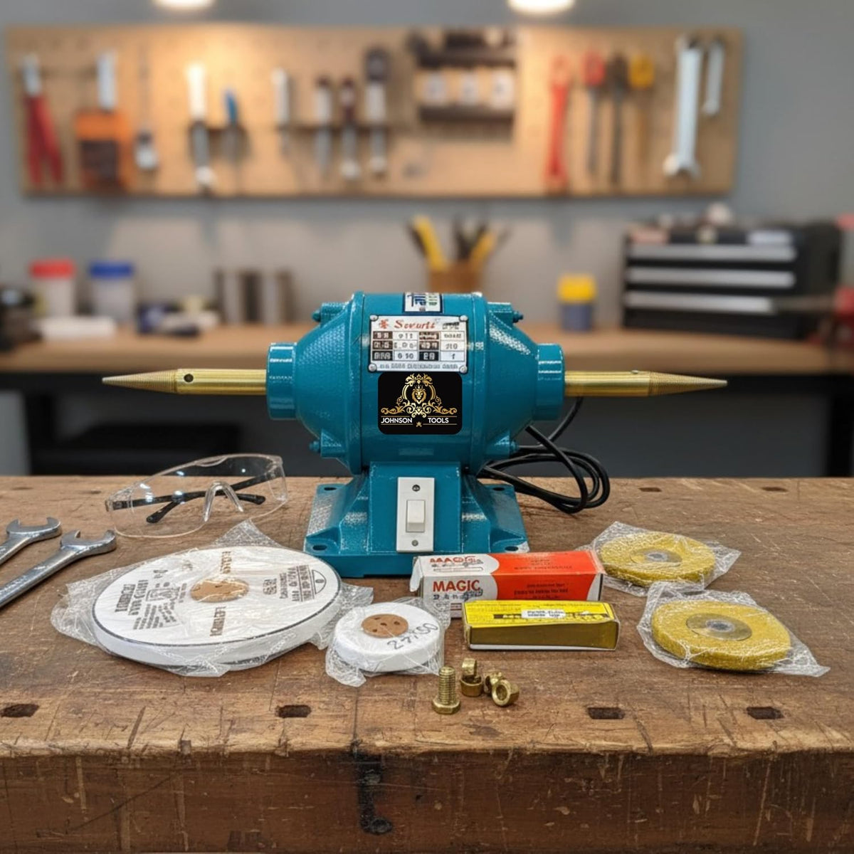Johnson Tools Polisher Motor Buff Machine/Polish Motor of 0.25 HP for Gold and Silver Jewelry Polishing