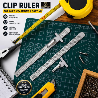 Johnson Tools Stainless Clip Ruler with Detachable Clip For Depth Gauge Metric and English Measurement Works, Size - 6" or 150mm