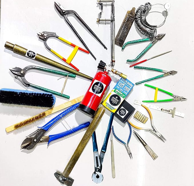 Johnson Tools Complete Set of Jewellery Making Tools/Jewellery Making Basic Tools set For Goldsmith (Multicolor, Count-25 Pieces), Iron,Iron, Metal