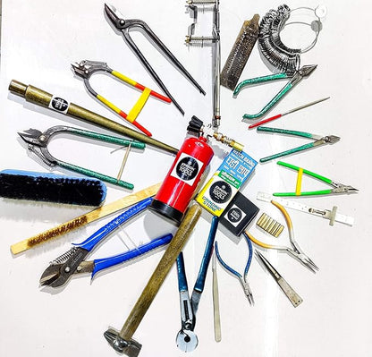 Johnson Tools Complete Set of Jewellery Making Tools/Jewellery Making Basic Tools set For Goldsmith (Multicolor, Count-25 Pieces), Iron,Iron, Metal