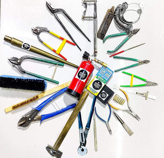 Johnson Tools Complete Set of Jewellery Making Tools/Jewellery Making Basic Tools set For Goldsmith (Multicolor, Count-25 Pieces), Iron,Iron, Metal