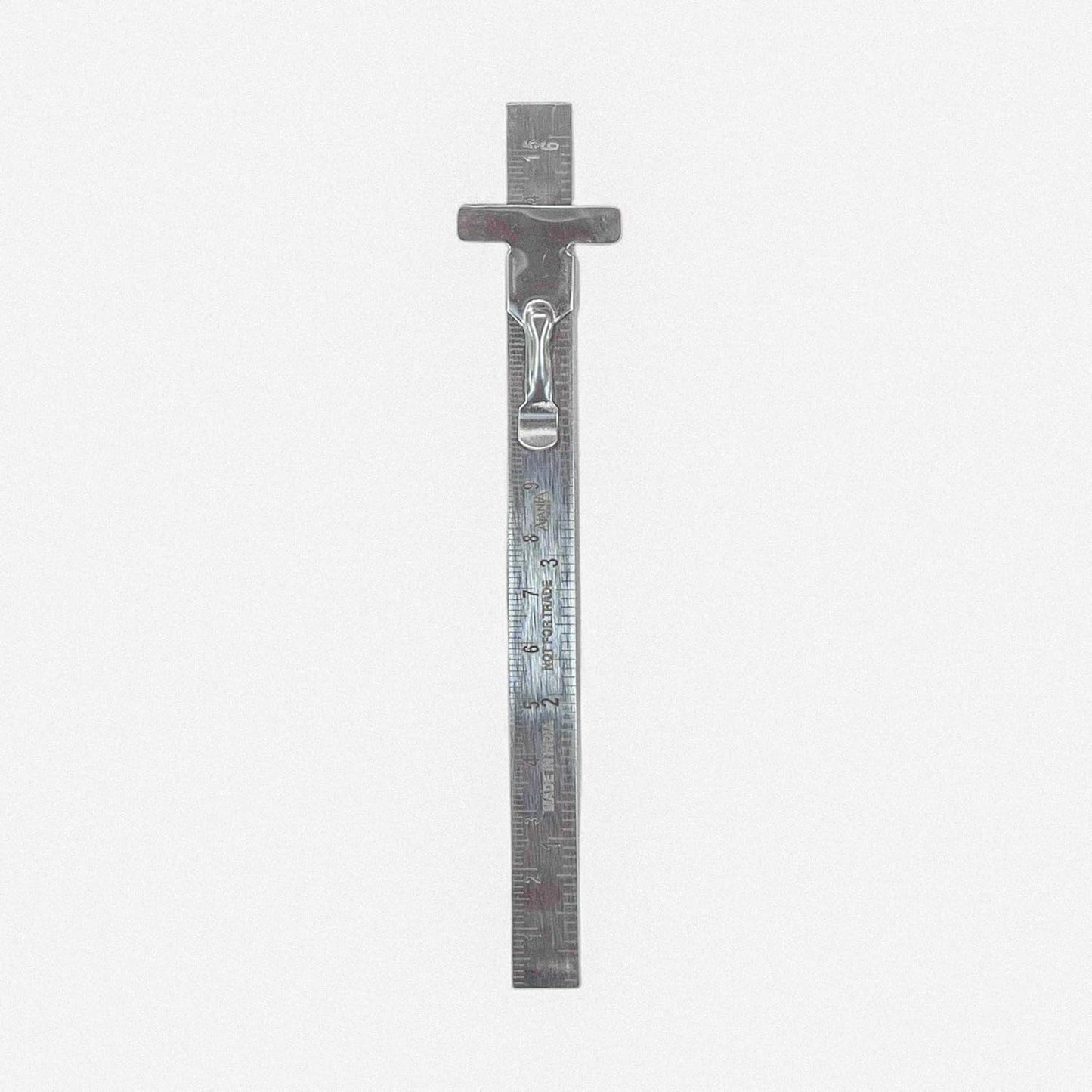 Johnson Tools Stainless Clip Ruler with Detachable Clip For Depth Gauge Metric and English Measurement Works, Size - 6" or 150mm