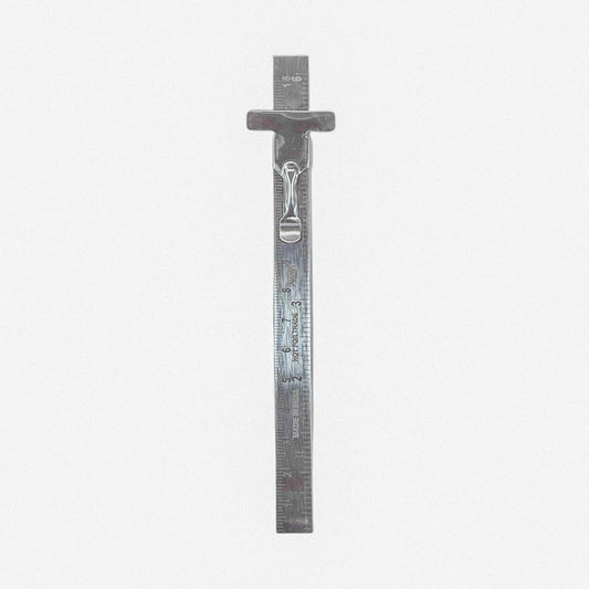 Johnson Tools Stainless Clip Ruler with Detachable Clip For Depth Gauge Metric and English Measurement Works, Size - 6" or 150mm