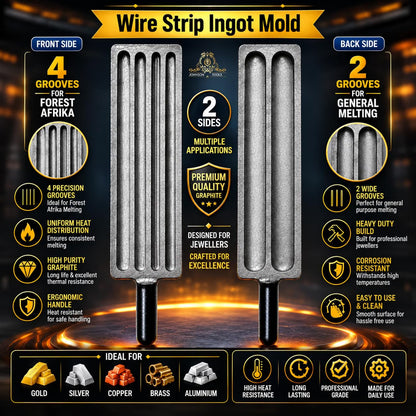 Johnson Tools Sefar Wire Strip Ingot Mold/Dhali reja/Dhalni 6 Sizes for Melting Casting Gold Silver Copper Aluminum Brass (Size - 12")