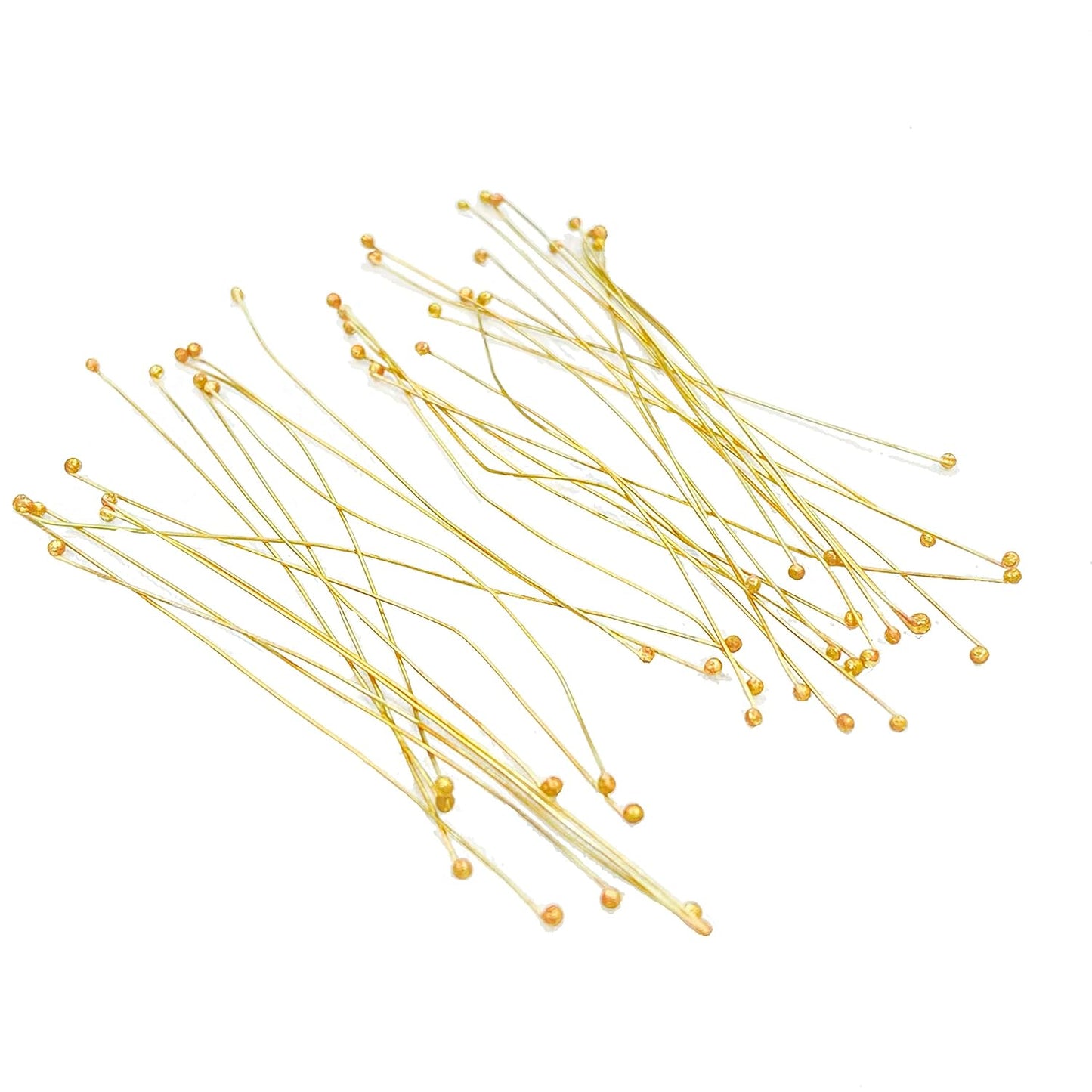 Johnson Tools Round Headed Ball Pins (Brass) for Jewellery Making and Beading