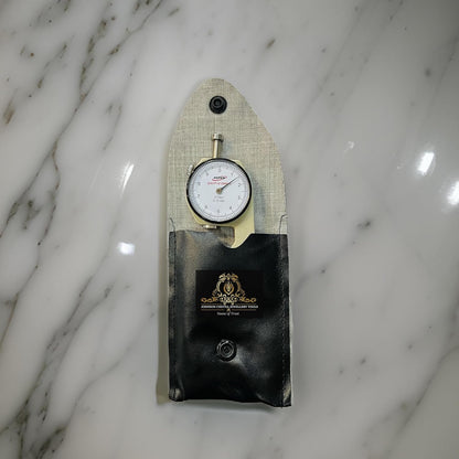 Johnson Tools Dial Thickness Gauge Meter (0.1mm to 10mm Measuring Tool) Flat Pocket Feeler Gauge for Metal, Paper, Jewelry. Precision Tool for Workshop Uses