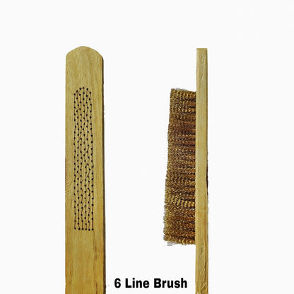 Johnson Tools Soft Brass Brushes with Wooden Handle (Cleaning Brush) for Jewellery Rust, Dust, Removal, Jewellery Polishing (3 pcs of 3 line and 3 pcs of 6 line)
