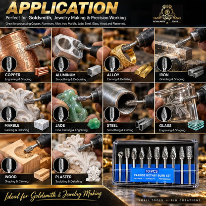 Johnson Tools 30pcs Diamond Bits Set – 2.35mm Shank Rotary Bits in Multi Grits for Jewelry Engraving, Polishing & Carving