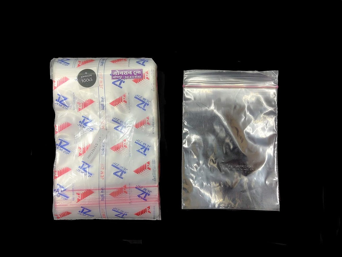 Johnson Tools Thick 51plus Micron Plastic Zip Lock Pouch Bags/Zipper Bags