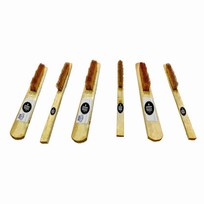 Johnson Tools Soft Brass Brushes with Wooden Handle (Cleaning Brush) for Jewellery Rust, Dust, Removal, Jewellery Polishing (3 pcs of 3 line and 3 pcs of 6 line)