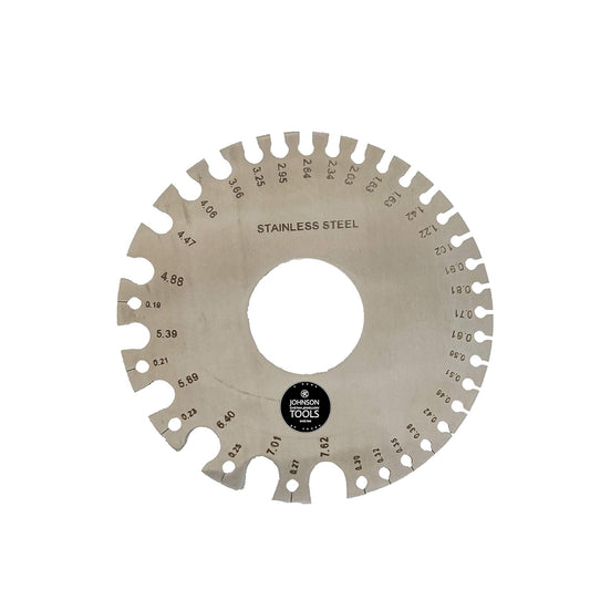 Johnson Tools Handy Round Shape S.W.G. Wire Gauge/Sizer in British & Metric Made of Stainless Steel (Size 1 to 36)