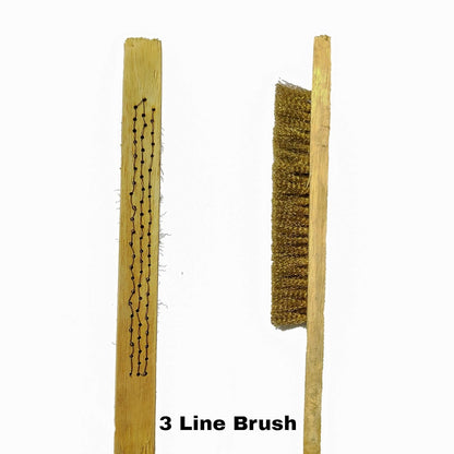 Johnson Tools Soft Brass Brushes with Wooden Handle (Cleaning Brush) for Jewellery Rust, Dust, Removal, Jewellery Polishing (3 pcs of 3 line and 3 pcs of 6 line)
