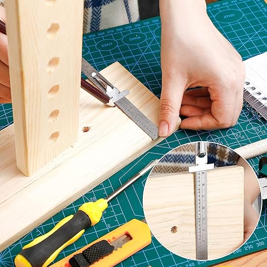 Johnson Tools Kristeel Stainless Steel Ruler with Detachable Iron Clip For Depth Gauge Metric and English Measurement Works (Size 6 Inch/150mm)