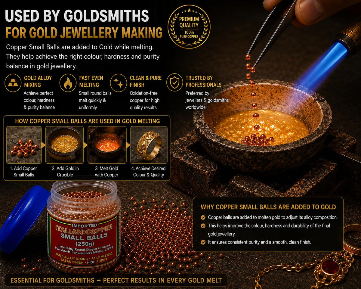 Johnson Tools Imported Gold Mix Quality Shiny Pure Round Italian Copper Small balls/bolls (250gms)