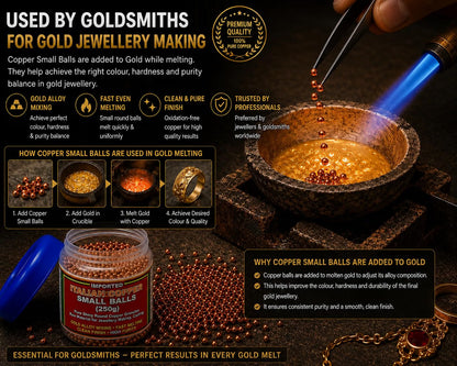Johnson Tools Imported Gold Mix Quality Shiny Pure Round Italian Copper Small balls/bolls (250gms)