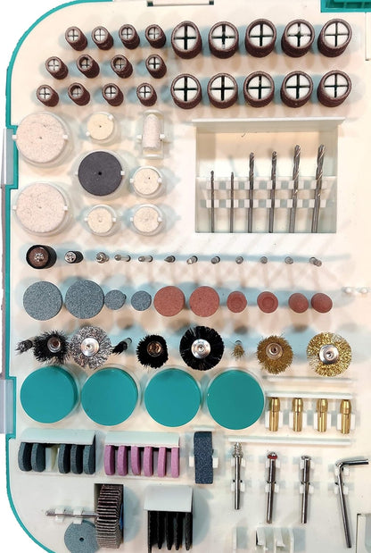 Johnson Tools Mini Rotary Drill Grinder All in One Set with 138 Pieces kit for Jewellery Art n Craft DIY Working Tool