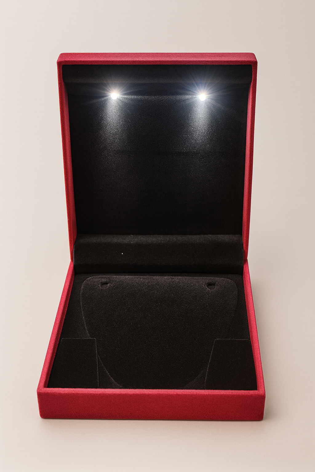 Johnson Tools Heavy Sued Velvet Jewellery Necklace Earring Pendant Half Set Box | Premium LED Display Case (Size 7″ × 8″)