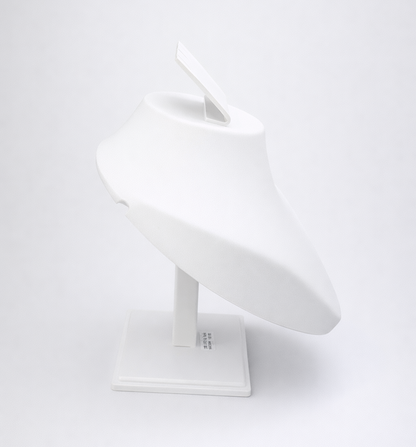 Johnson Tools White Adjustable Fiber Necklace Display Stand (Size 0, 4" width) for Gold, Silver, Diamond & Antique Necklaces Photography and Display Works