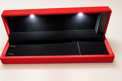 Johnson Tools Suede Finish Velvet Gift Box with LED Light for Gold and Silver Bracelets, Chains, Mangalsutra