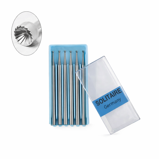 Johnson Tools German Cup Shape Solitaire Burs for Gold and Silver Jewellery Making Works (Pack of 6, 0.8mm to 2.3mm)