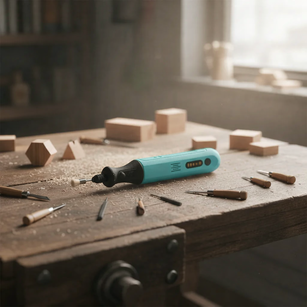 Johnson Tools Mini Portable Wireless Hand Drill Machine 8V Rechargeable Die Grinder Tool for Jewelry, Wood, Craft, Metal, DIY Polishing & Engraving Works (Variable Speed, USB Charging)